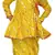Aglare Krishna. Embroidered Angarkha Top ,kedia dress for Janmashtami and Navratri for Girl.Yellow yellow.