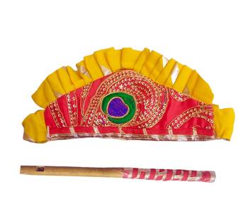 Aglare Krishna. Embroidered Angarkha Top ,kedia dress for Janmashtami and Navratri for Girl.Yellow yellow. 4