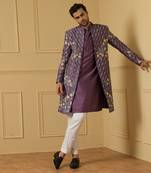 Purple nehru jacket set