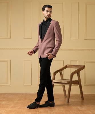 Dark mauve blazer set 3