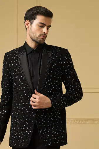 Black beads blazer
