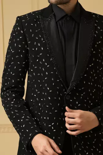 Black beads blazer