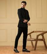 Black beads blazer set