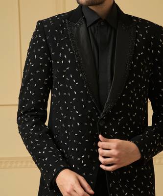 Black beads blazer set 3