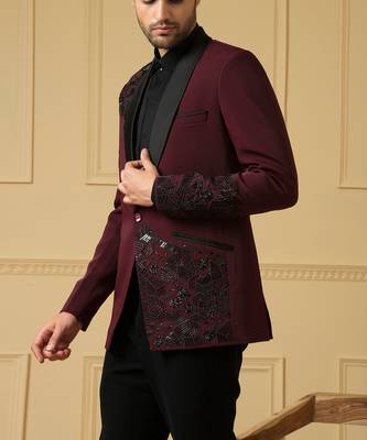 Maroon beads blazer 4