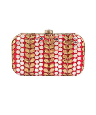 Red gotapatti clutch 2
