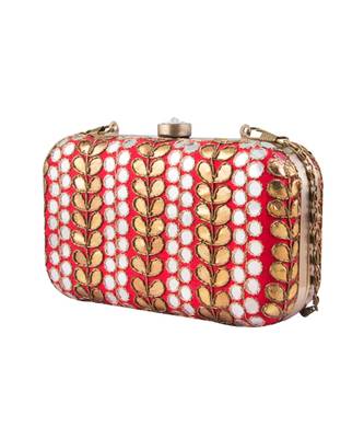 Red gotapatti clutch 5