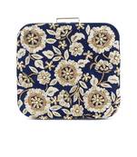 Navy floral zardosi clutch