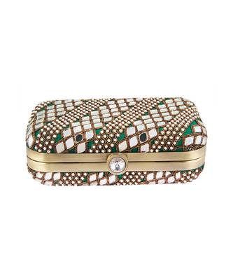 Green mirrorwork clutch 3