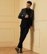 Blue shawl collar blazer