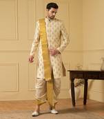 Gold boota zardosi sherwani