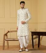 Off white embroidered sherwani