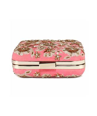 Coral zardosi clutch 5