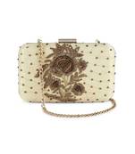 Golden mughal flower box clutch