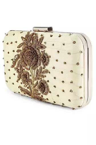 Golden mughal flower box clutch