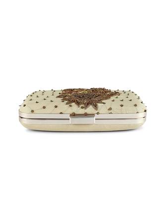 Golden mughal flower box clutch 5