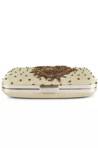 Golden mughal flower box clutch