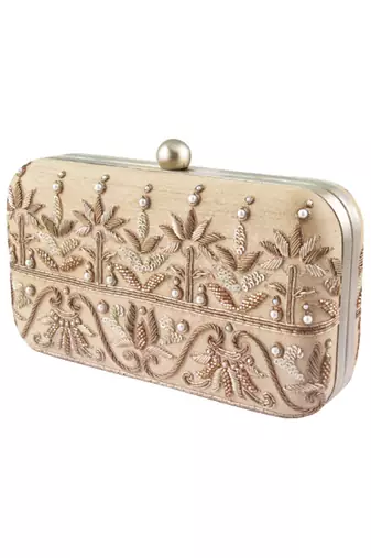 Golden turqi clutch
