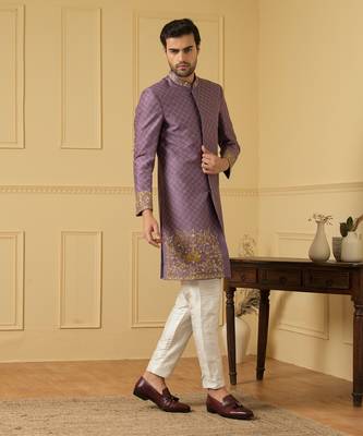 Majestic purple marvel sherwani set 1