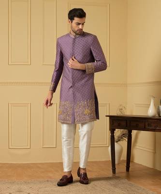 Majestic purple marvel sherwani set 2