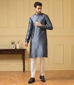 Cobalt blue mirror kurta
