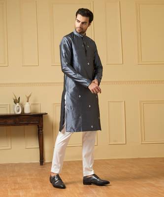 Cobalt blue mirror kurta 2