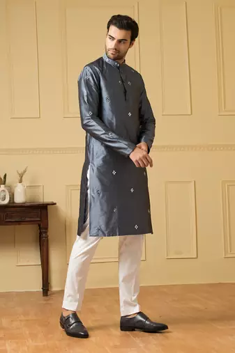Cobalt blue mirror kurta
