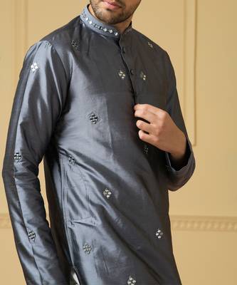 Cobalt blue mirror kurta 3