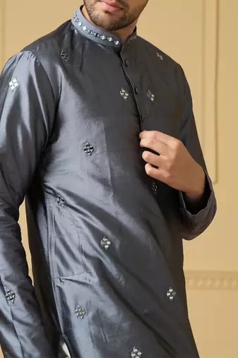 Cobalt blue mirror kurta