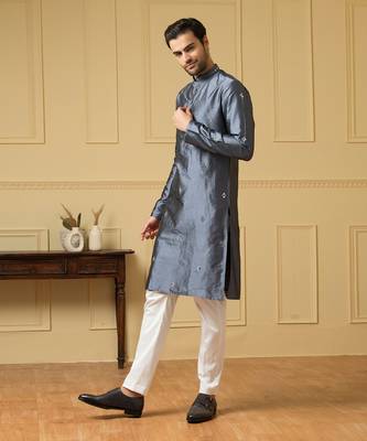 Cobalt blue mirror kurta 4