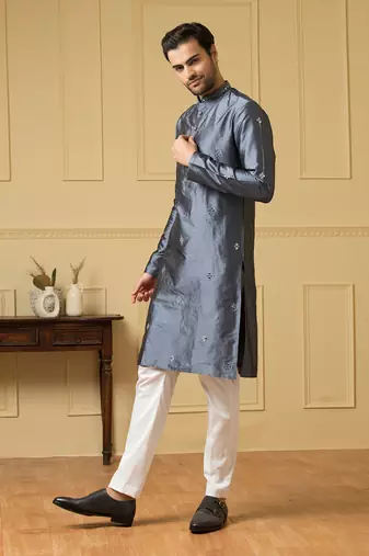 Cobalt blue mirror kurta