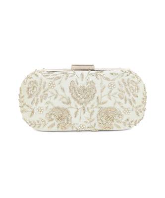 Lime green floral clutch 1