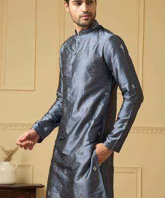 Cobalt blue mirror kurta 5