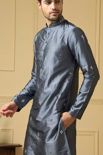Cobalt blue mirror kurta