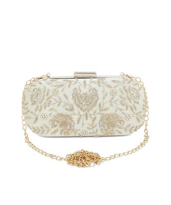 Lime green floral clutch 2