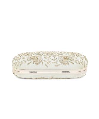 Lime green floral clutch 4