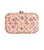 Peach mirrorwork clutch