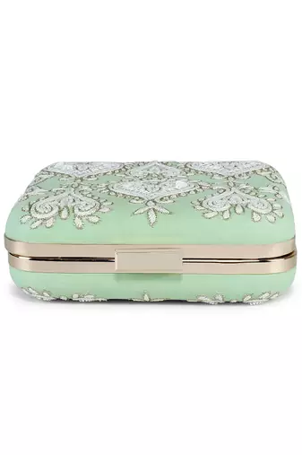 Mint green subtle clutch