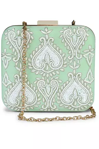 Mint green subtle clutch