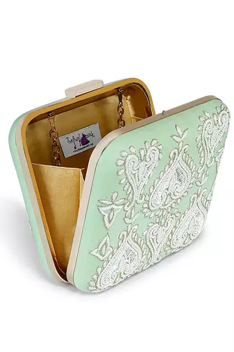 Mint green subtle clutch