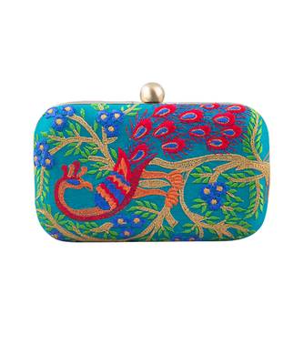 Multicolor peacock clutch 1