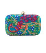 Multicolor peacock clutch