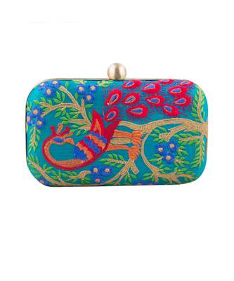 Multicolor peacock clutch 2