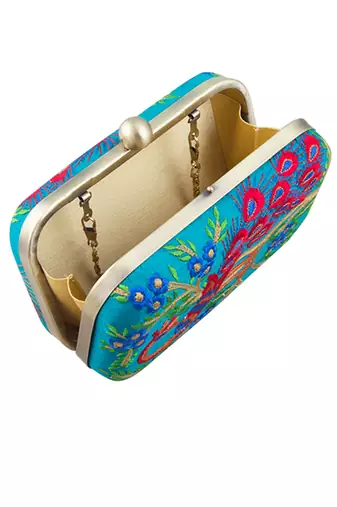 Multicolor peacock clutch