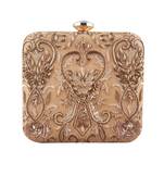 Antique gold square clutch