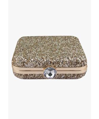 Golden shimmer square clutch 2