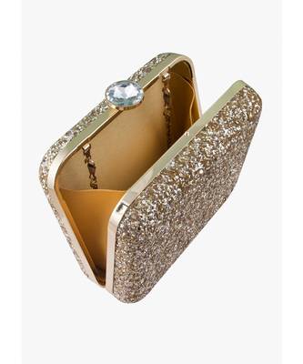 Golden shimmer square clutch 4