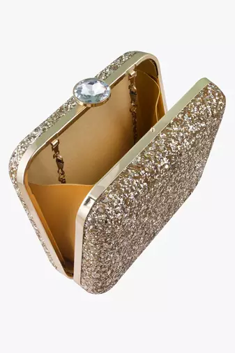 Golden shimmer square clutch