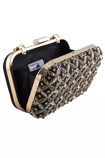 Black jaal antique clutch