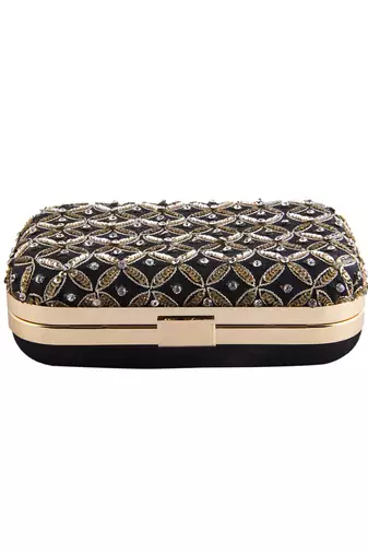 Black jaal antique clutch
